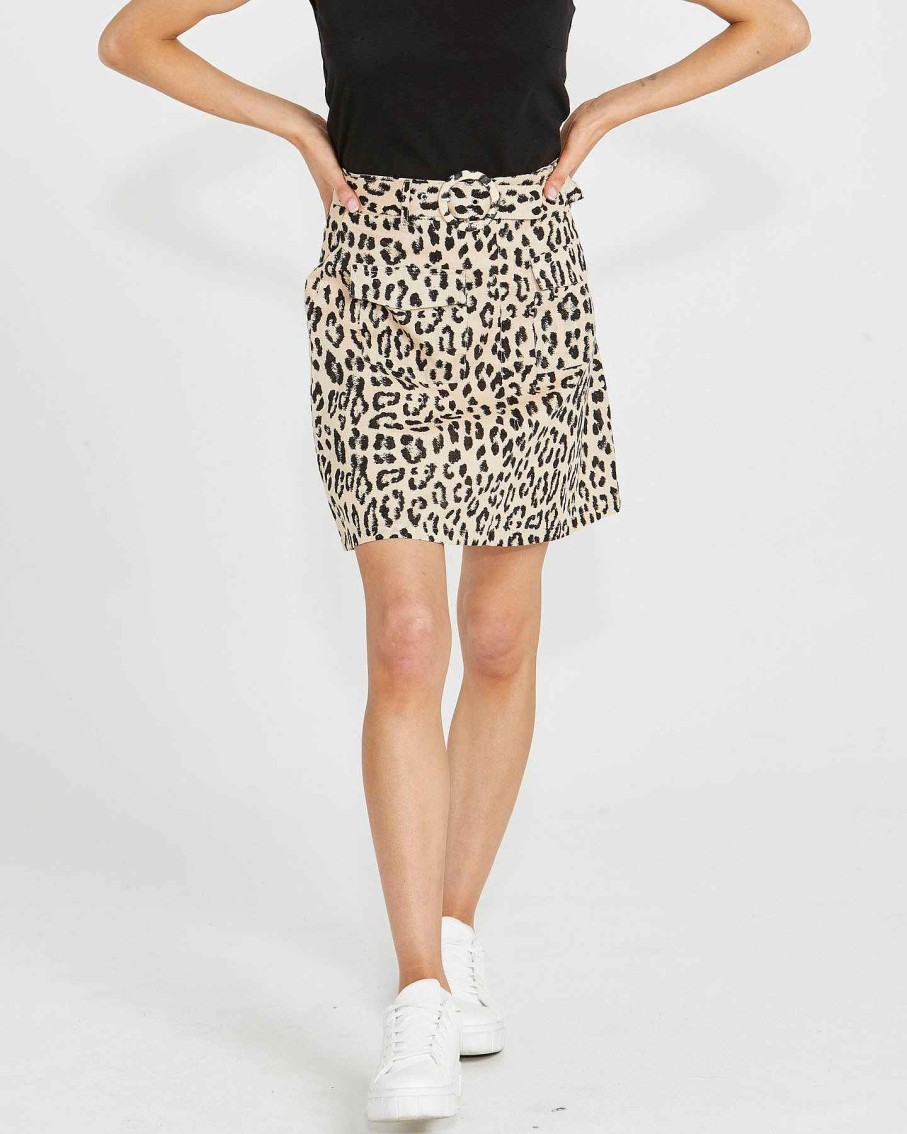 Clothing Sass Clothing | Emelia Mini Skirt Animal