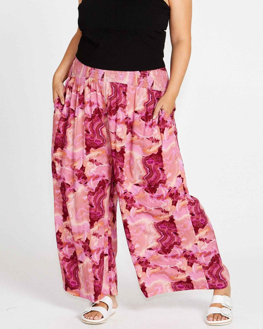 Clothing Sass Clothing | Remy Relaxed Pant Berry Marble