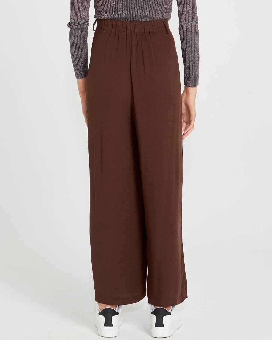 Clothing Sass Clothing | Yasmin Wide Leg Pant Chocolate