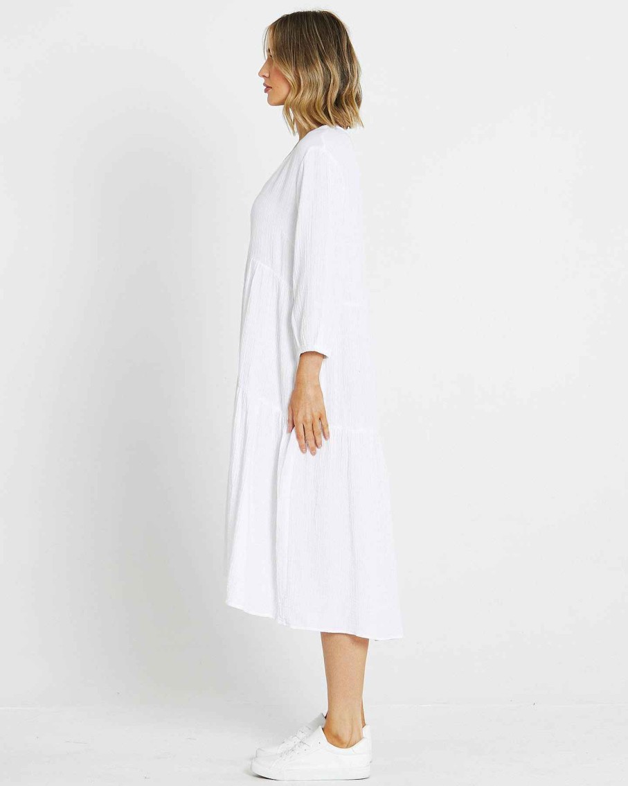 Clothing Sass Clothing | Layla Midi Dress White