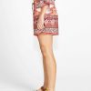 Clothing Sass Clothing | Dawn Drawstring High Waisted Boho Short Print In Orange/Pink Batik Paisley