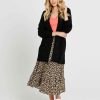 Clothing Sass Clothing | Tabatha Knit Belted Midi Cardi Black