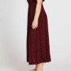 Clothing Sass Clothing | Candice Midi Skirt Wine Animal