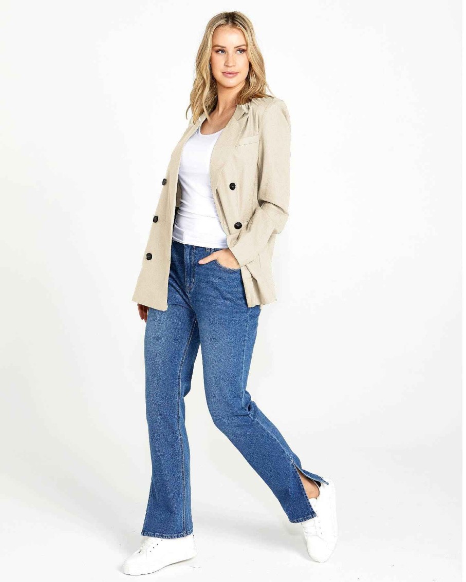 Clothing Sass Clothing | Pippa Jacket Natural