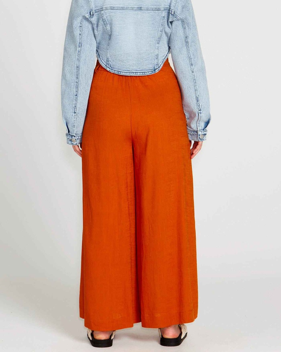 Clothing Sass Clothing | Francesca Wide Leg Pant Rust