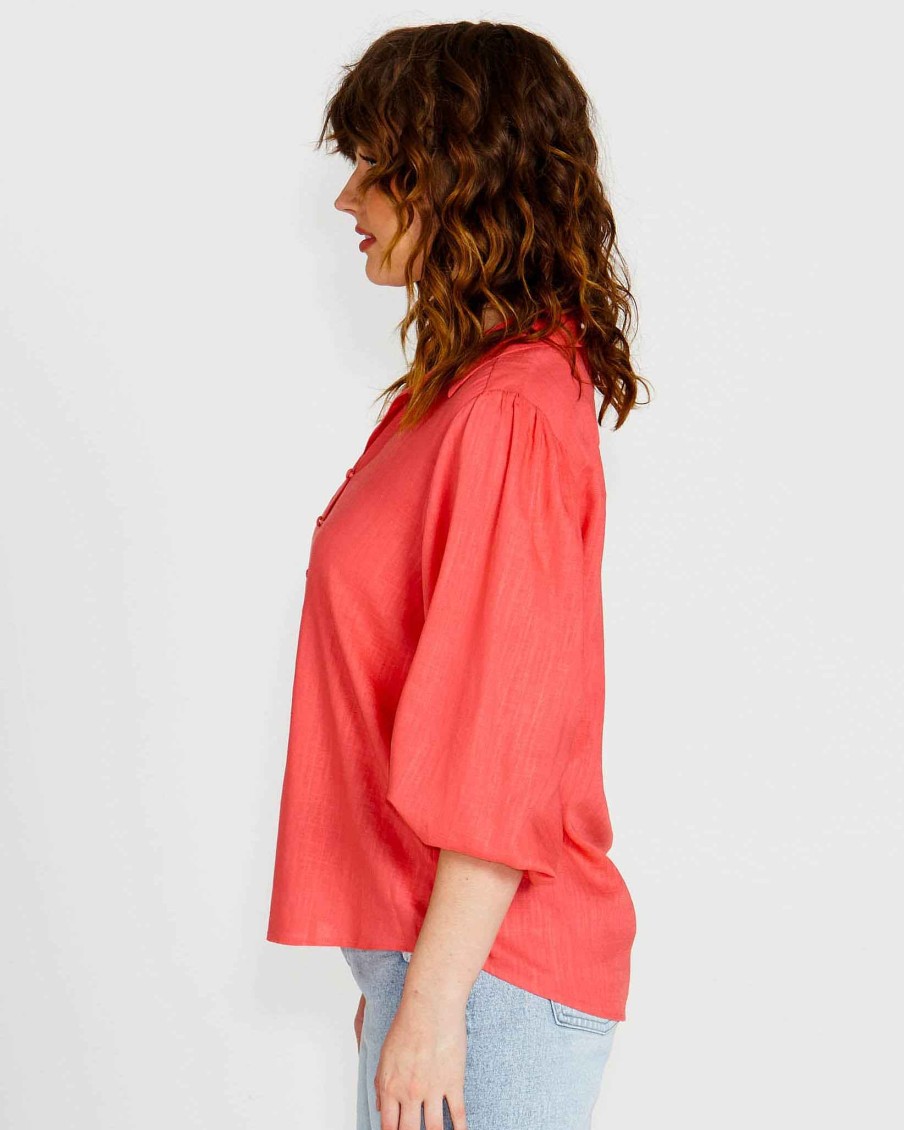 Clothing Sass Clothing | Francesca Relaxed Blouse Pink