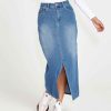 Clothing Sass Clothing | Emerald Denim Maxi Skirt 80 Wash