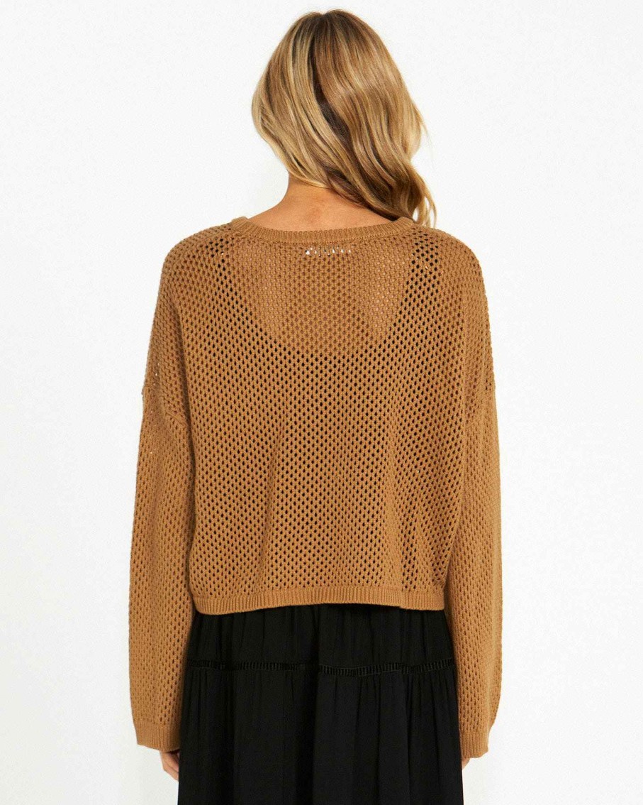 Clothing Sass Clothing | Lily Bell Sleeve Knit Top Mocha