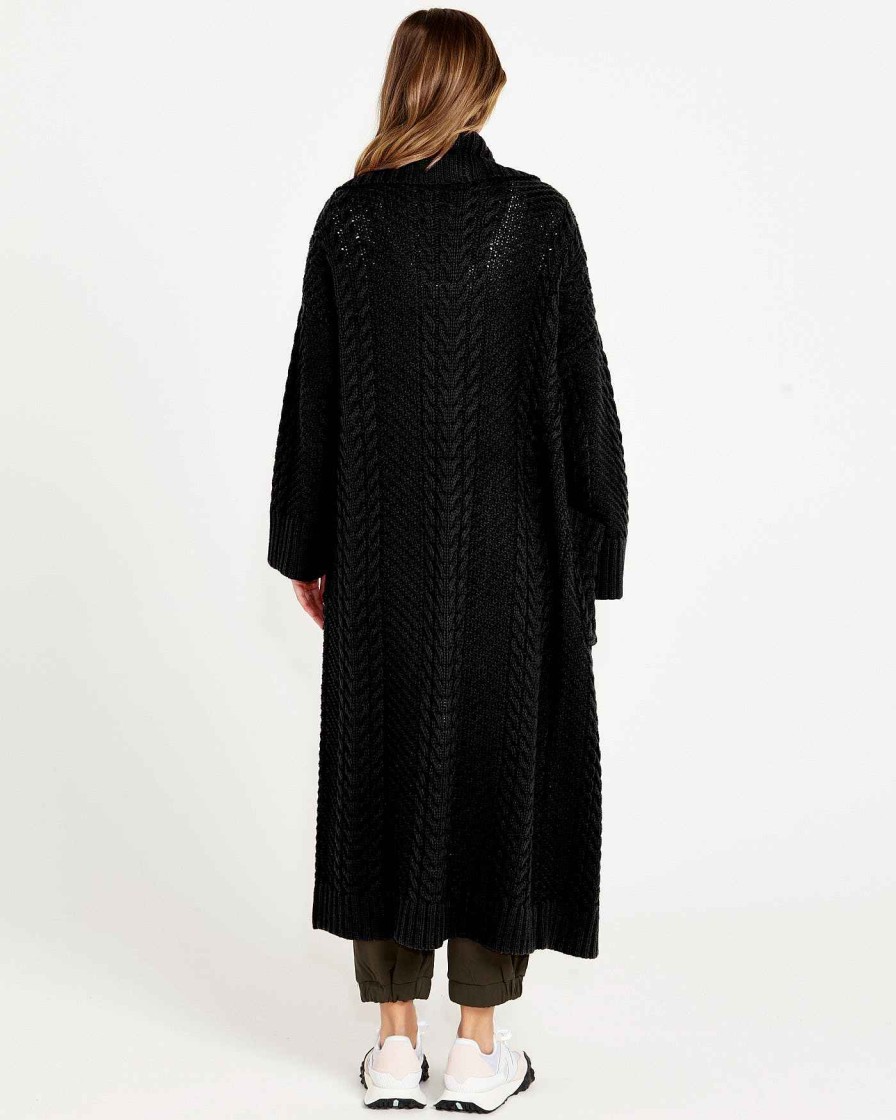 Clothing Sass Clothing | Jacinta Cable Cardi Black