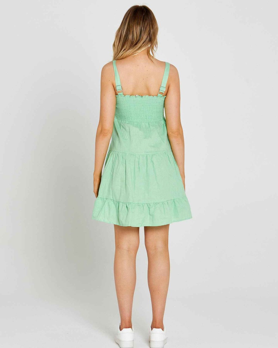 Clothing Sass Clothing | Cassie Tiered Mini Dress Mint