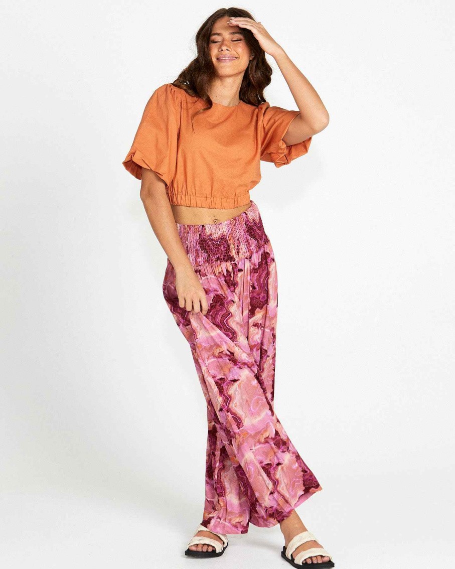 Clothing Sass Clothing | Remy Relaxed Pant Berry Marble