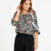 Clothing Sass Clothing | June 3/4 Ruffle Sleeve Top Patchwork Floral