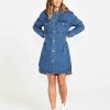 Clothing Sass Clothing | Nya Long Denim Shacket 80 Wash