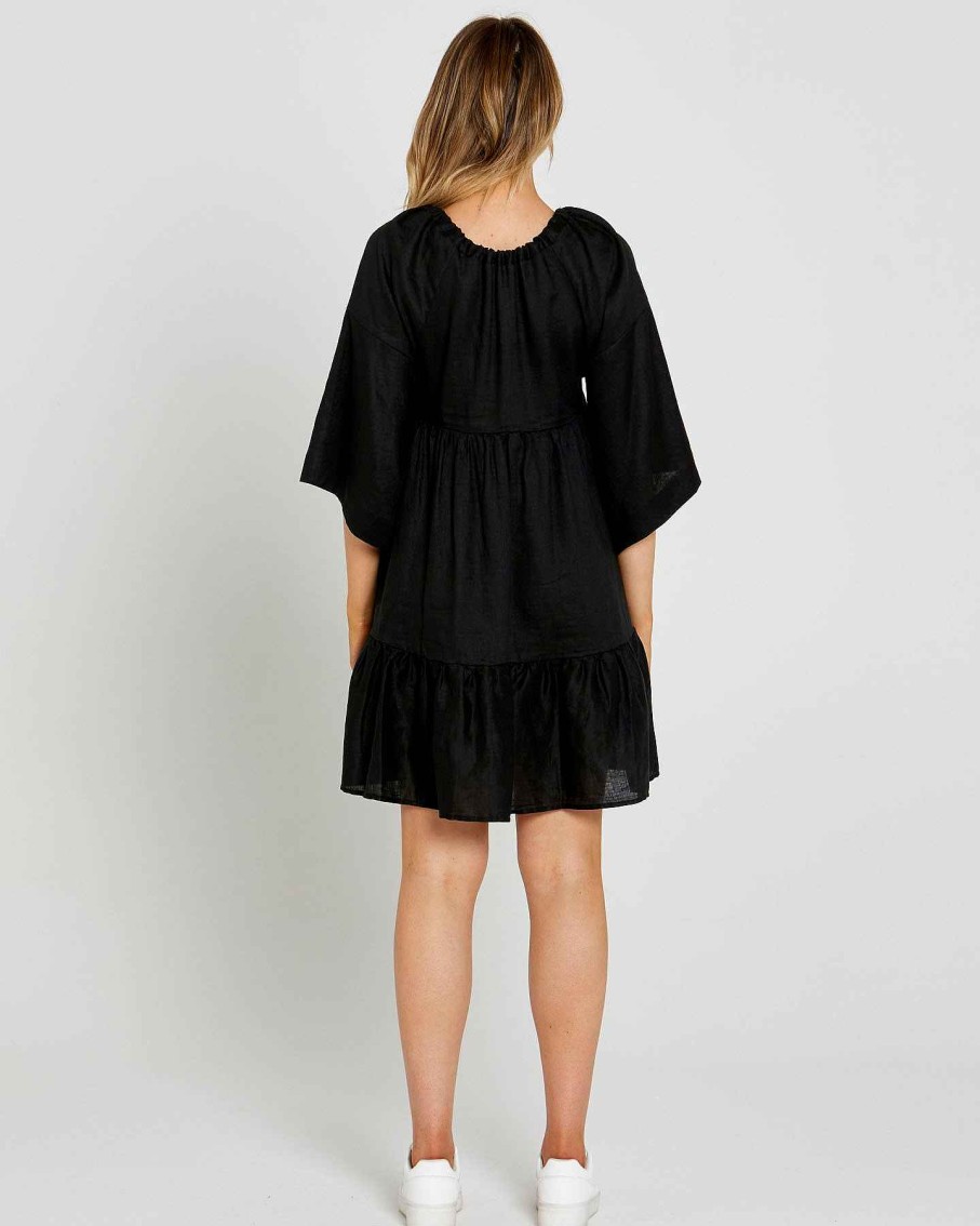 Clothing Sass Clothing | Cassie Kaftan Mini Dress Black