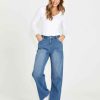 Clothing Sass Clothing | Emerald High Waisted Wide Leg Jeans 80 Wash