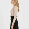 Clothing Sass Clothing | Madeline Lurex Knit Top Cream Gold