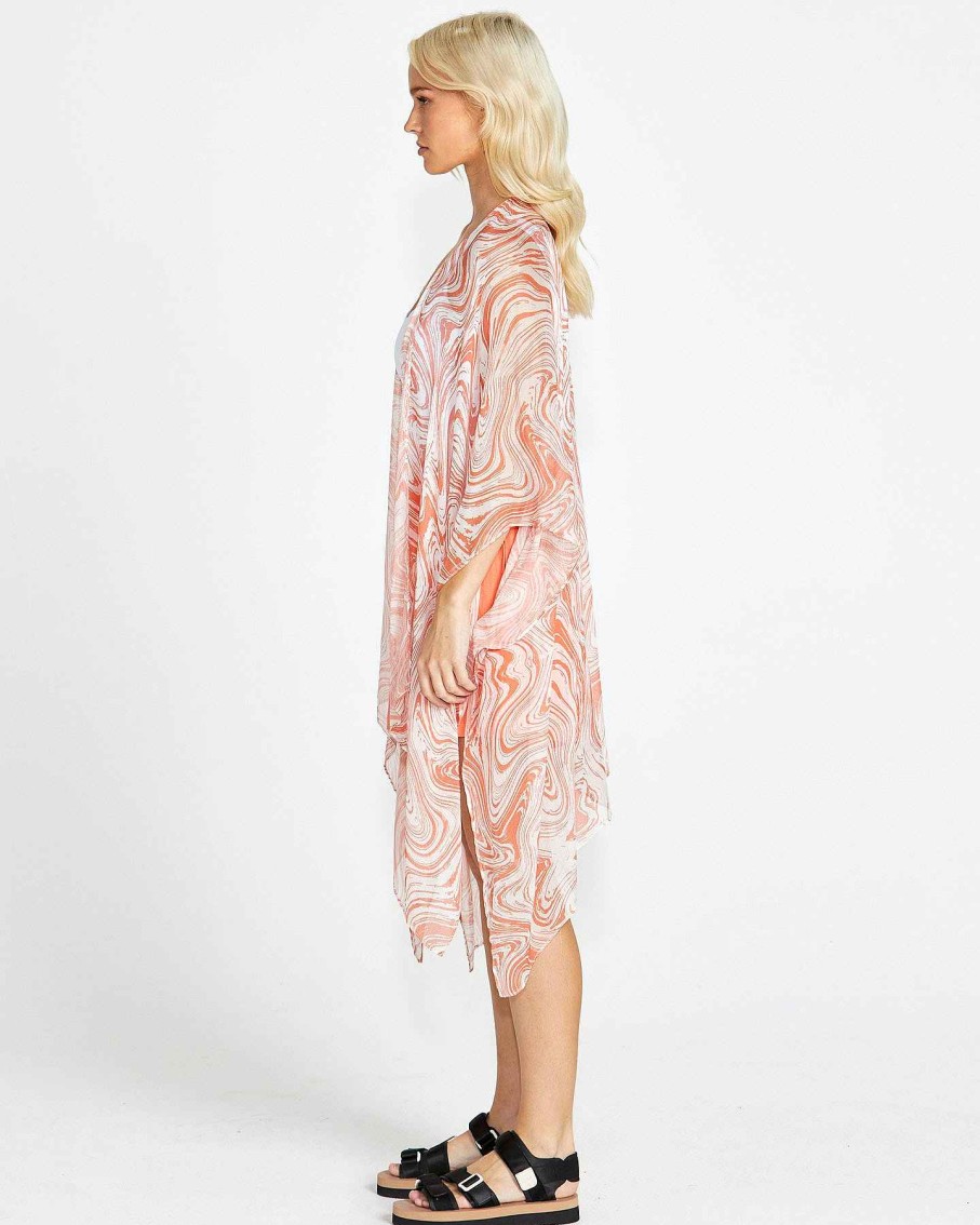 Clothing Sass Clothing | Kiera Beach Cover Up Kaftan Pink Marble