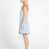 Clothing Sass Clothing | Deja Denim Fitted A-Line Mini Dress Pale Blue Stone 95 Wash