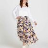 Clothing Sass Clothing | Montana Tiered Skirt Navy Floral