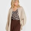 Clothing Sass Clothing | Madeline Lurex Knit Cardi Cream Gold