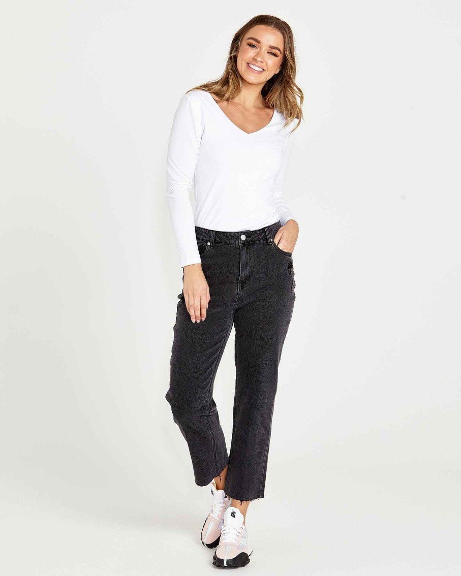 Clothing Sass Clothing | Mavourne Straight Leg Jeans 82 Wash