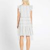 Clothing Sass Clothing | Riley Flutter Sleeve Tiered Frill Mini Dress - White/Black Mono Stripe