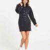 Clothing Sass Clothing | Gabrielle Denim Long Sleeve Dress 82 Wash