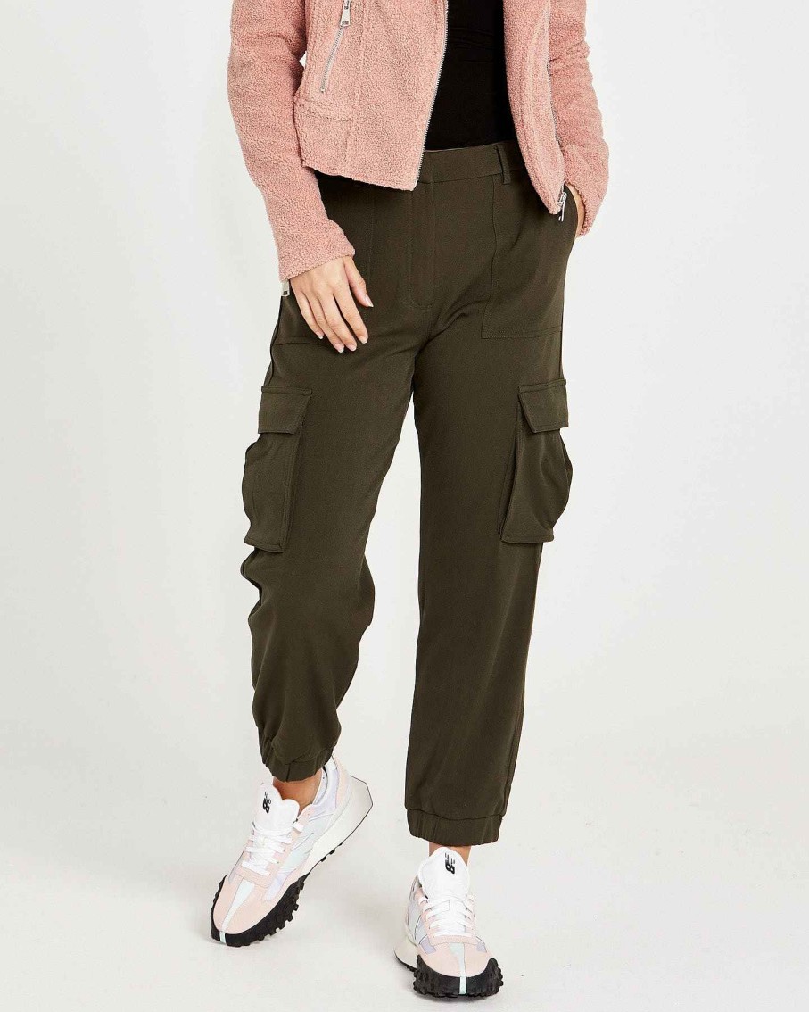 Clothing Sass Clothing | Mischa Cargo Jogger Khaki