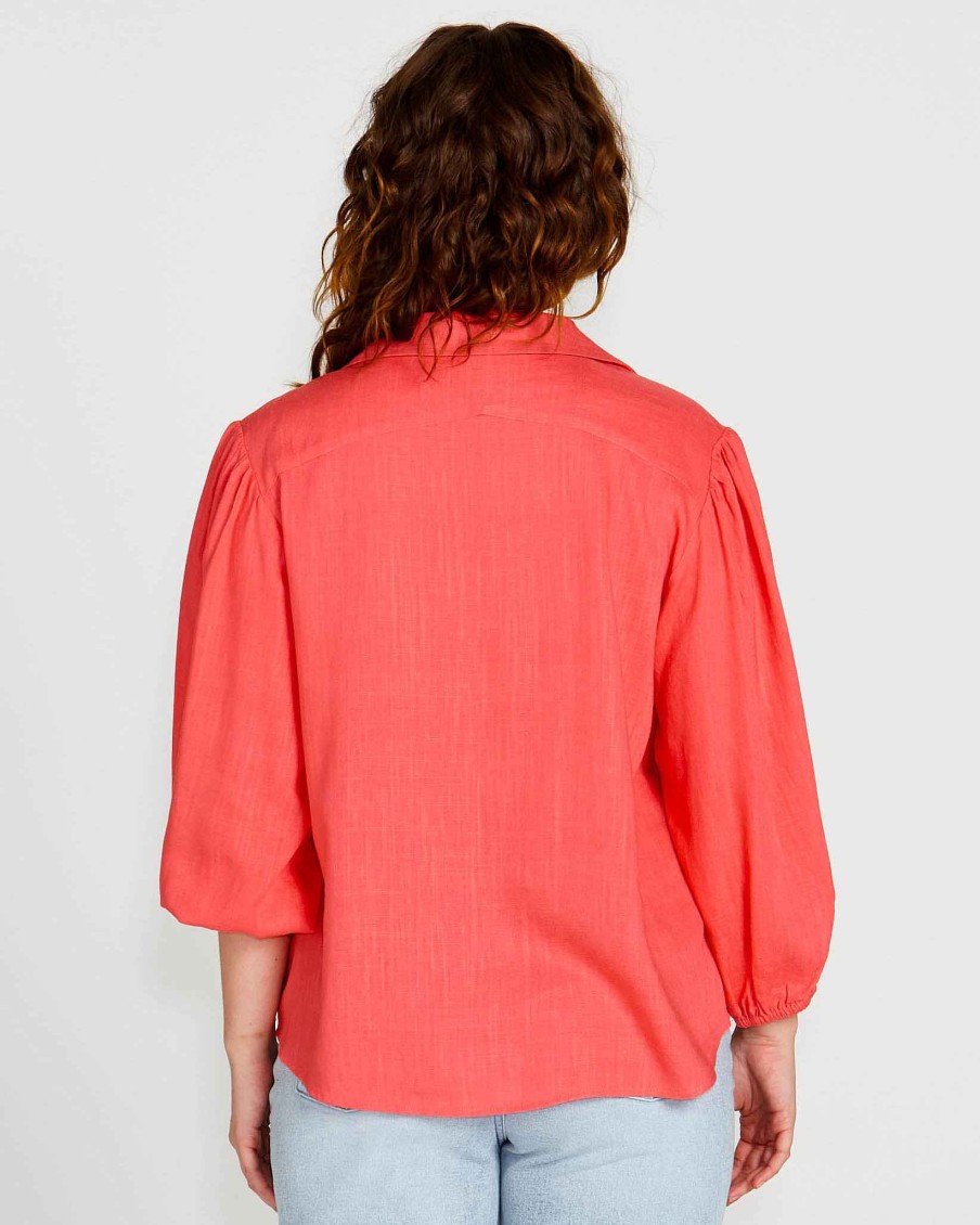 Clothing Sass Clothing | Francesca Relaxed Blouse Pink