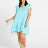 Clothing Sass Clothing | Felix Tiered Mini Dress Aqua