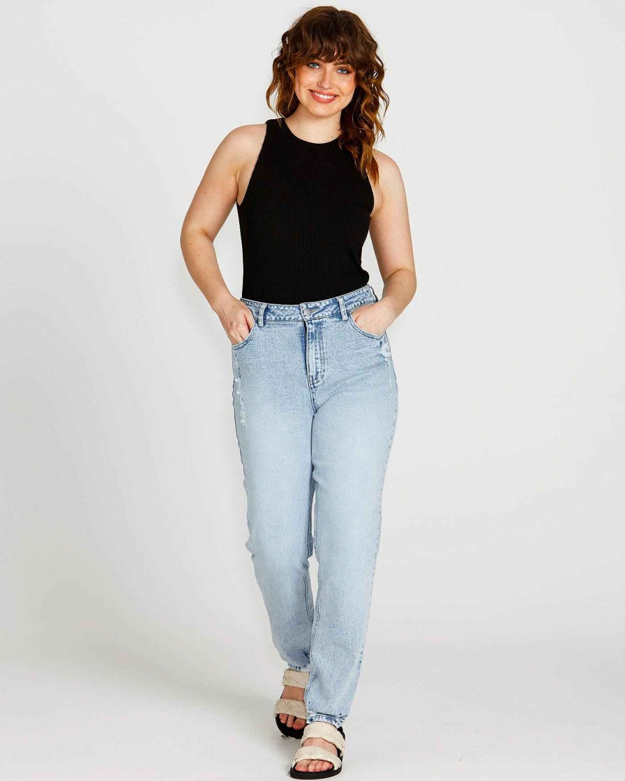 Clothing Sass Clothing | Rhea Straight Leg Jeans 70 Wash