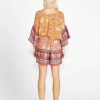 Clothing Sass Clothing | Dawn Shell Oversized Frill Sleeve Boho Top Print In Orange/Pink Batik Paisley