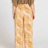 Clothing Sass Clothing | Portia Elasticated Wide Leg Linen-Blend Pants Yellow Palm Springs