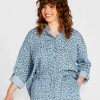 Clothing Sass Clothing | Zahlia Oversized Button-Up Lyocell Shirt - Denim Blue Cheetah Denim Cheetah