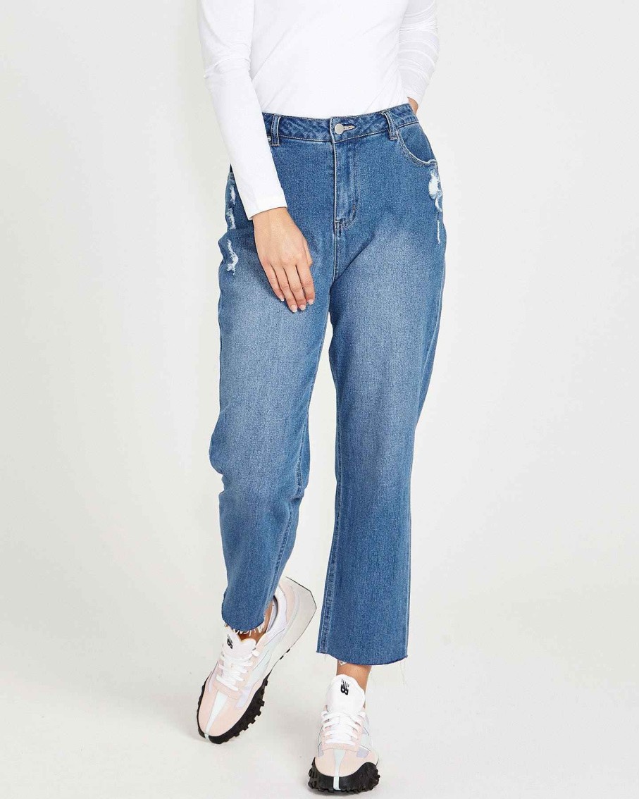 Clothing Sass Clothing | Mavourne Straight Leg Jeans 80 Wash