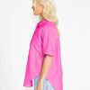 Clothing Sass Clothing | Aria Short Sleeve Button Up Cotton/Linen Shirt Pink