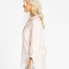 Clothing Sass Clothing | Taylor Long Sleeve Button Up Linen-Blend Shirt Pink Blush