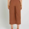 Clothing Sass Clothing | Sofia Embroidered Wide Leg Pant Mocha Brown