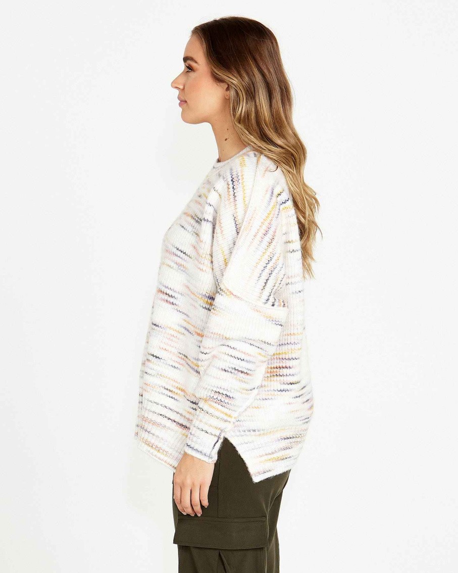 Clothing Sass Clothing | Pepper Space Jumper Rainbow Marle