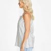 Clothing Sass Clothing | Riley Tie Front Skinny Strap Cami - White/Black Mono Stripe