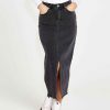 Clothing Sass Clothing | Emerald Denim Maxi Skirt 82 Wash