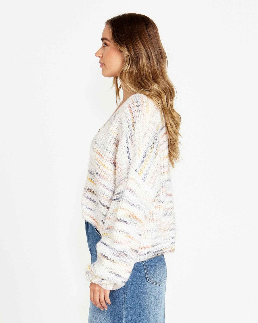 Clothing Sass Clothing | Pepper Space Cardi Rainbow Marle