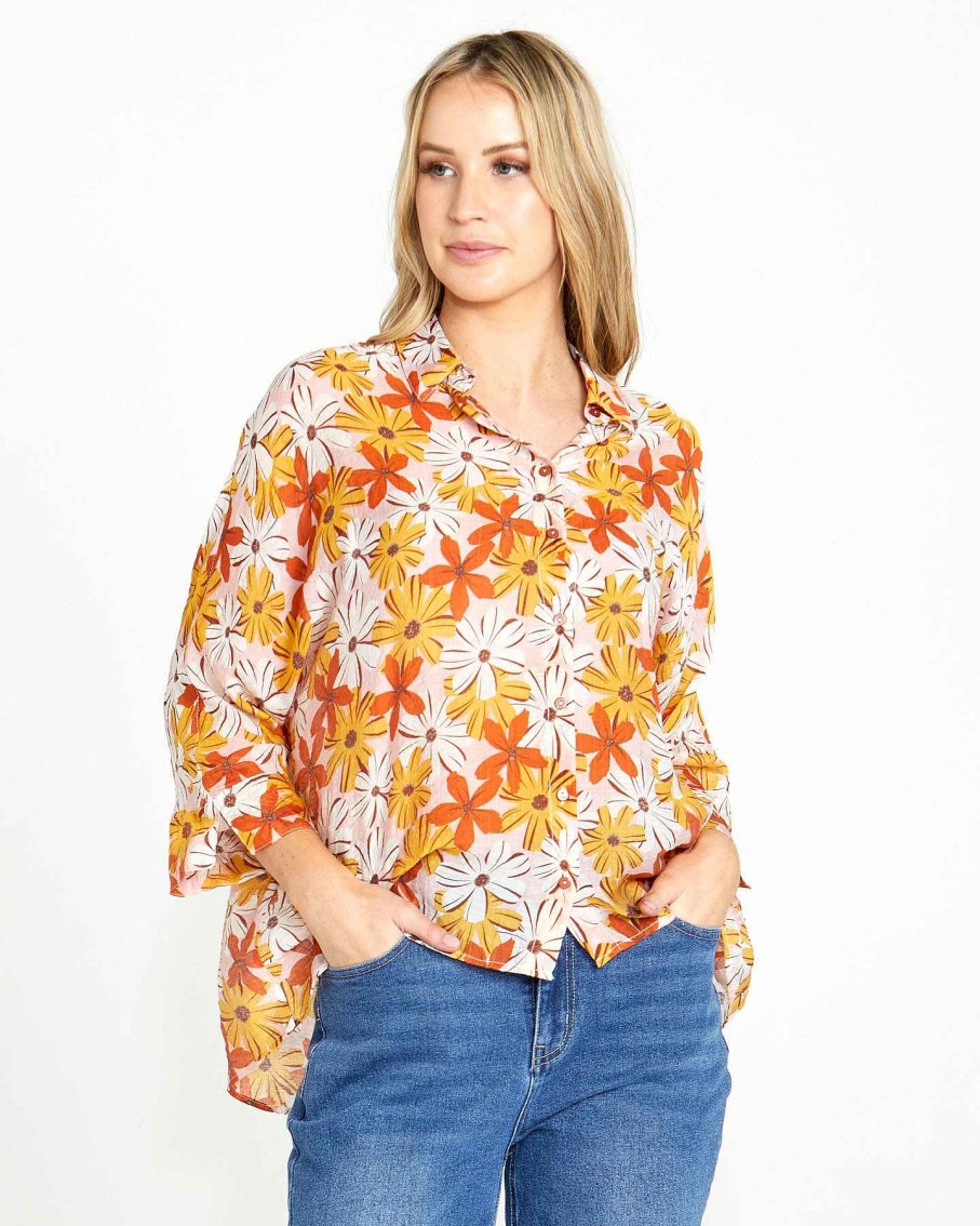 Clothing Sass Clothing | Lilibet Oversized Shirt Country Floral