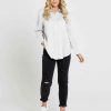 Clothing Sass Clothing | Teresa Linen Oversized Buttondown Shirt White