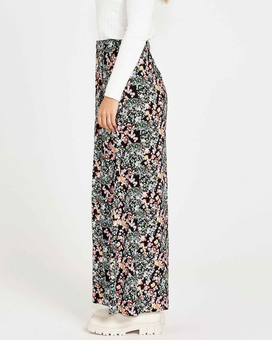 Clothing Sass Clothing | June Wide Leg Pant Patchwork Floral