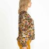 Clothing Sass Clothing | Brigitte Shirred Shoulder Top Winter Floral