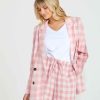 Clothing Sass Clothing | Pippa Blazer Pink Check