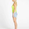 Clothing Sass Clothing | Cassie Stretchy Scooped Cotton Singlet Green Lime