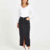 Clothing Sass Clothing | Emerald Denim Maxi Skirt 82 Wash