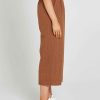 Clothing Sass Clothing | Sofia Embroidered Wide Leg Pant Mocha Brown